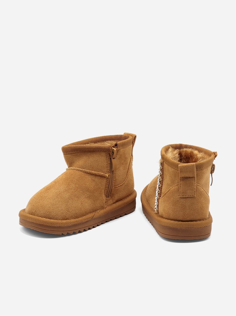 Botines con cremallera Camel - Kiabi