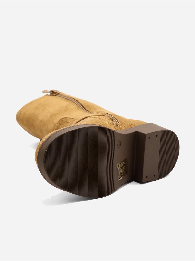 Botines con cremallera Camel - Kiabi