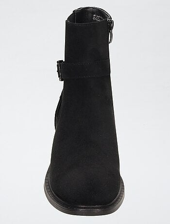 Botines con cremallera de antelina