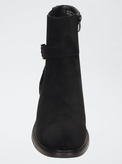 Botines con cremallera de antelina - Kiabi