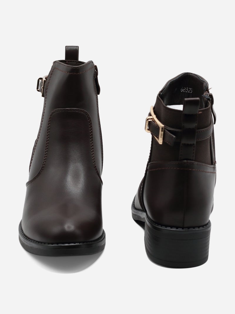 Botines con cremallera Marrón - Kiabi