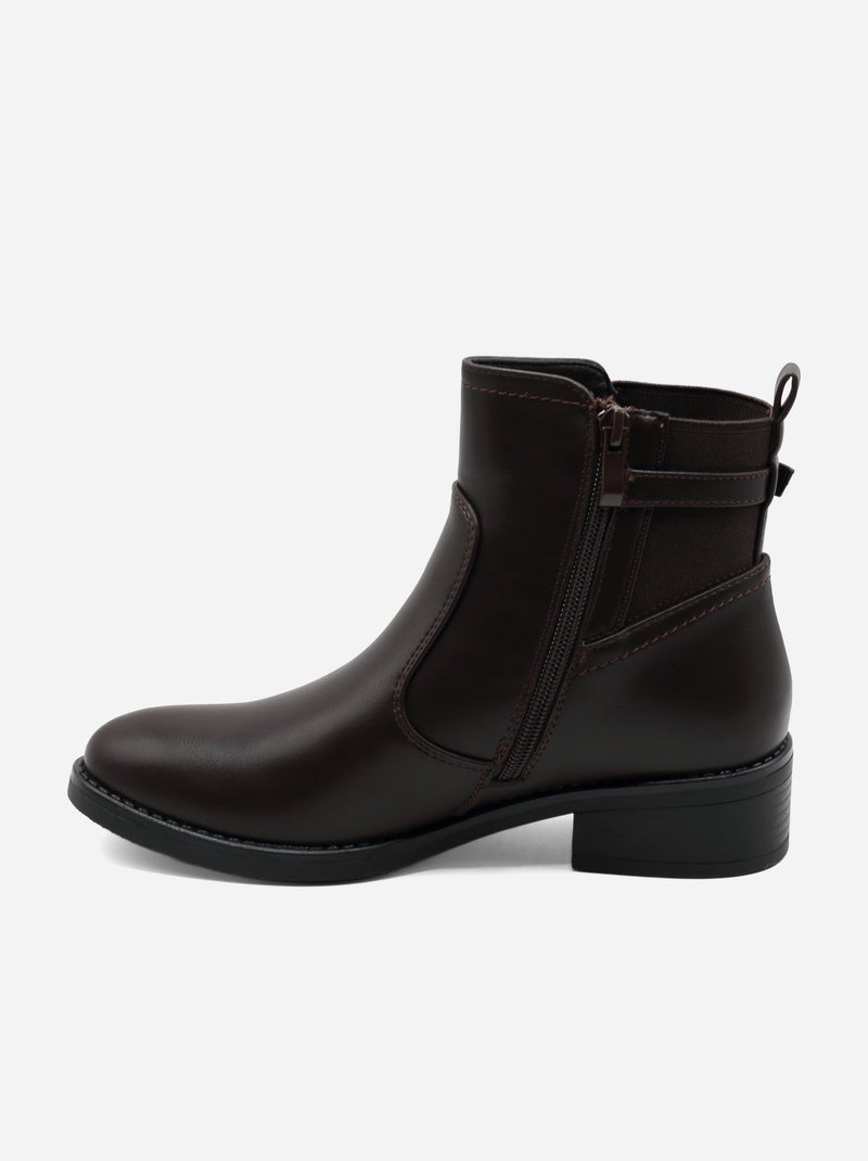 Botines con cremallera Marrón - Kiabi