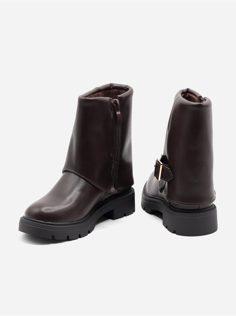 Botines con cremallera Marrón - Kiabi