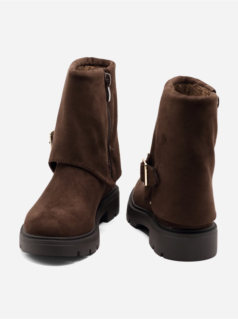 Botines con cremallera Marrón - Kiabi