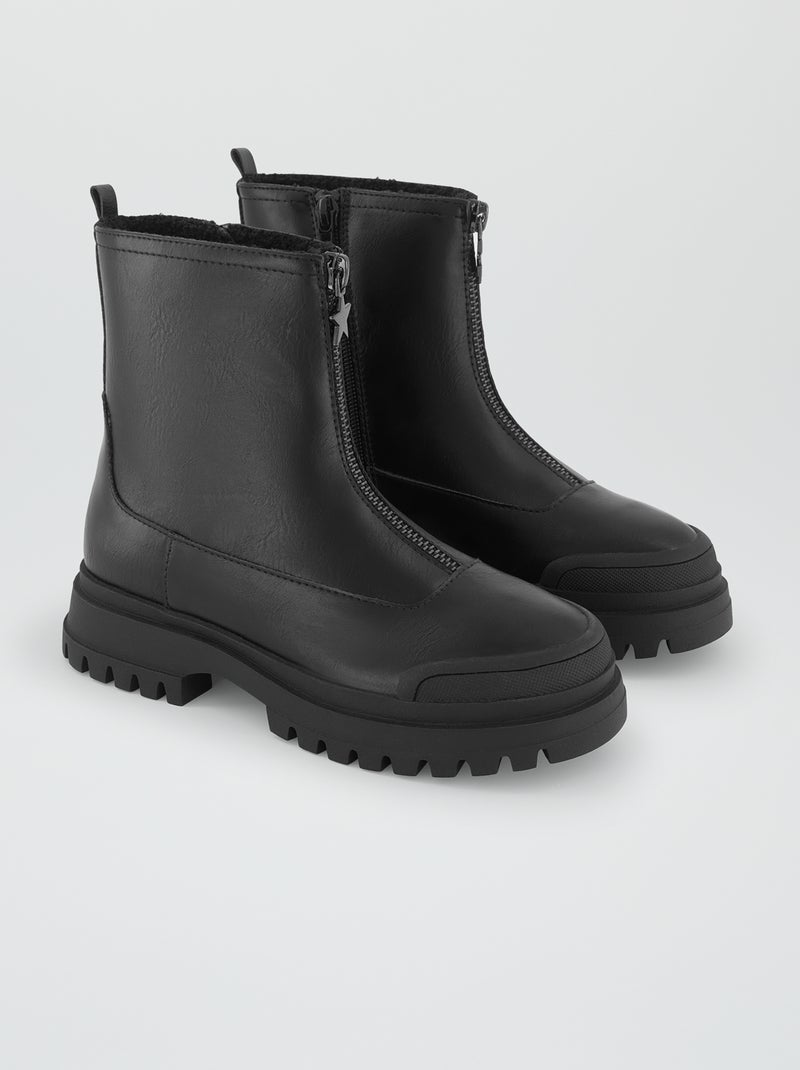 Botines con cremallera negro - Kiabi