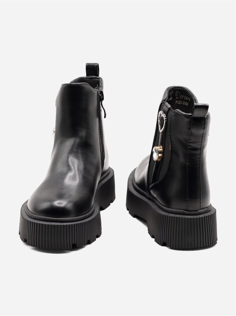 Botines con cremallera Negro - Kiabi