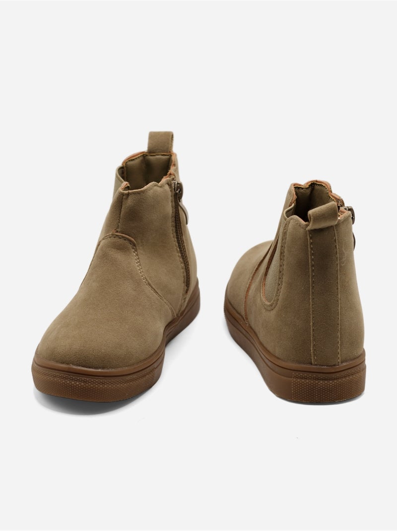 Botines con cremallera Taupe - Kiabi