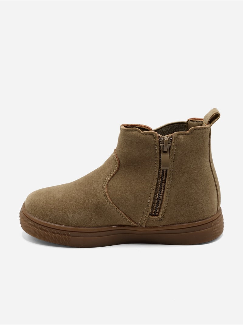 Botines con cremallera Taupe - Kiabi
