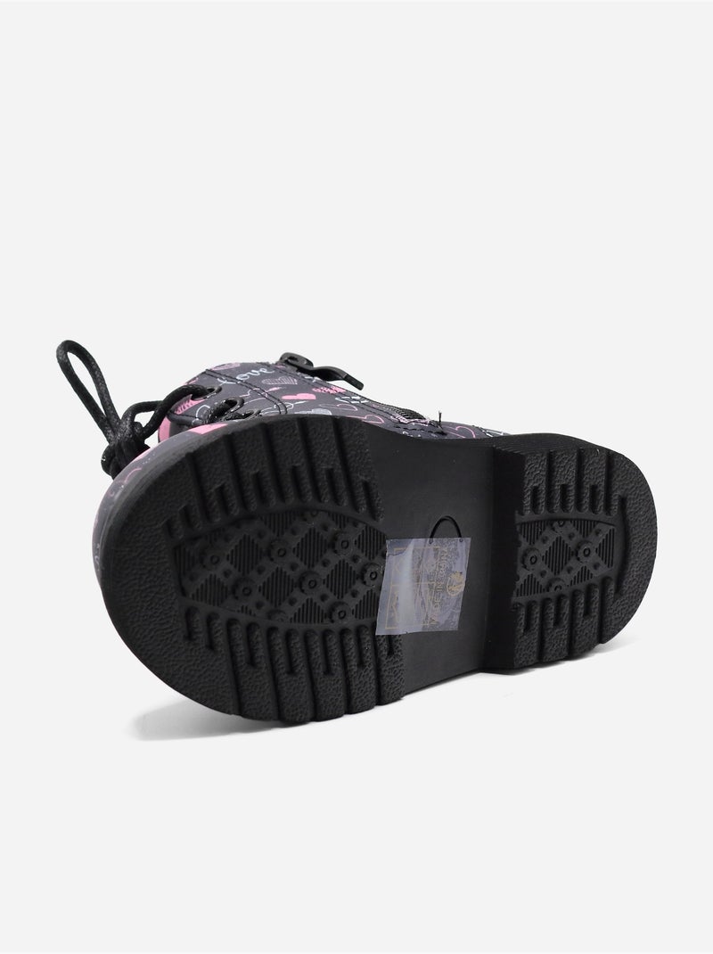 Botines con detalle de corazón Negro Azul - Kiabi