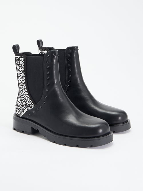 Botines con detalle de tachuelas y pedrería - Kiabi