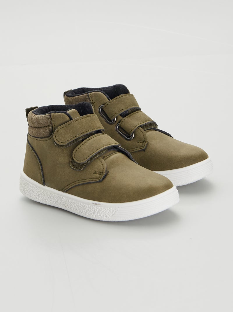 Botines con doble tira de velcro KAKI - Kiabi