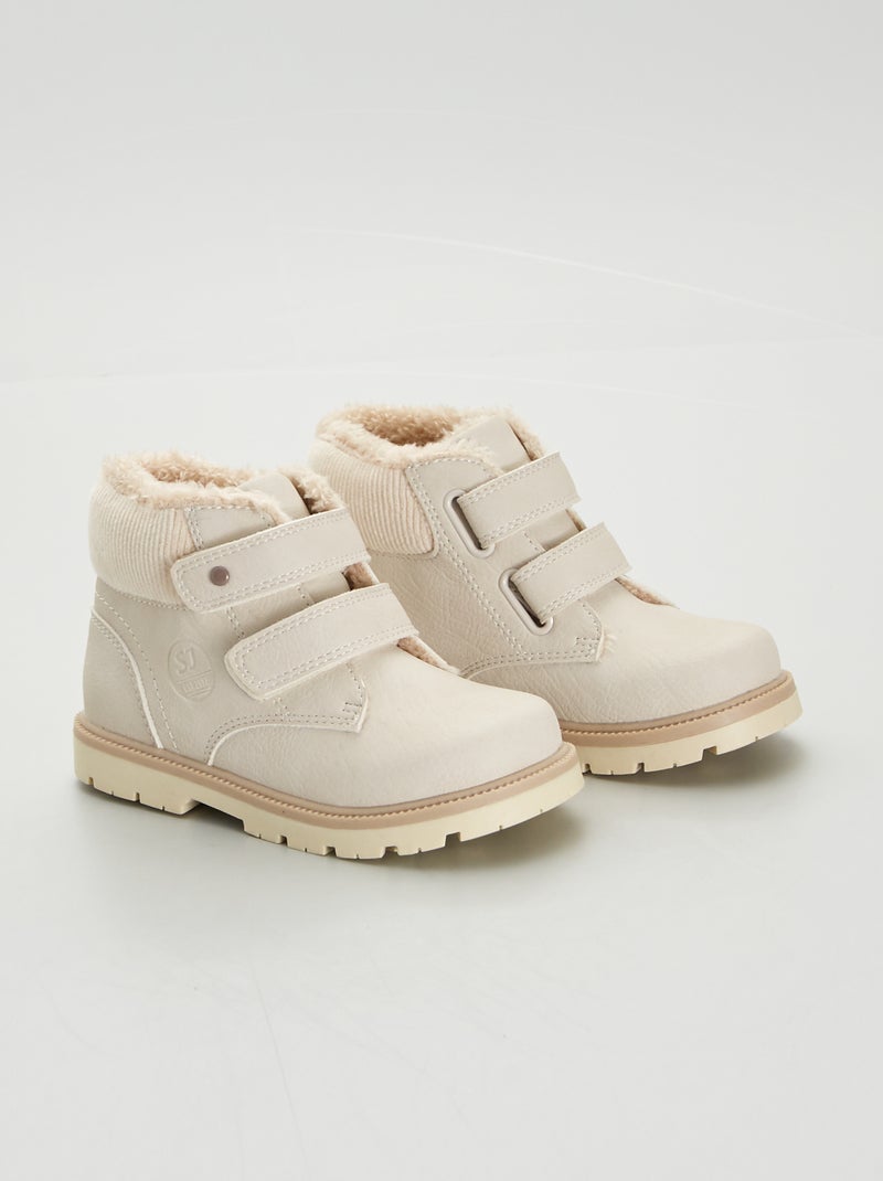 Botines con dos tiras de velcro ROSA - Kiabi