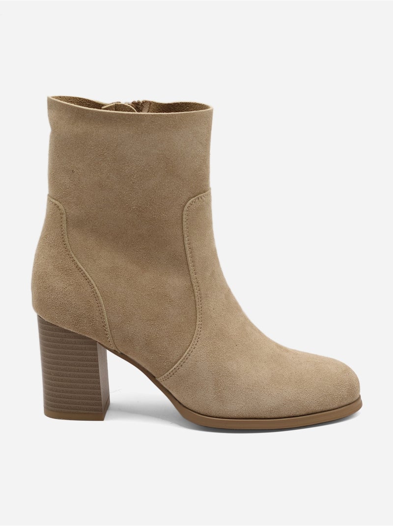 Botines con efecto ante Beige - Kiabi