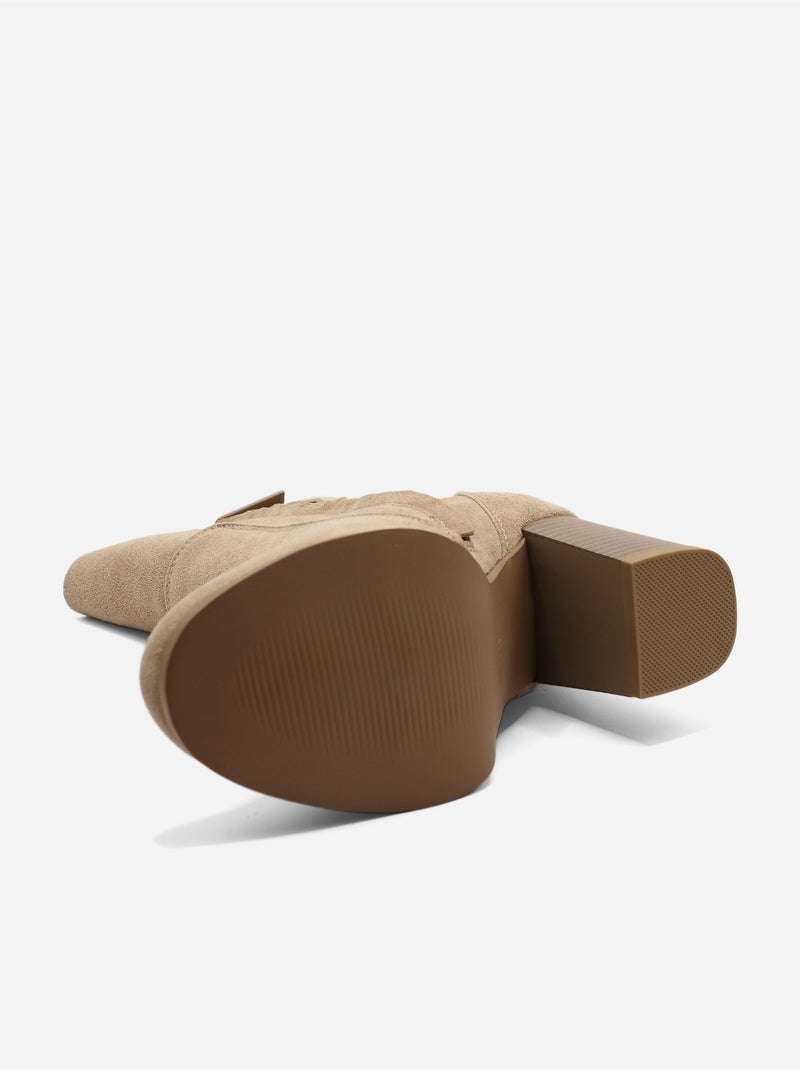 Botines con efecto ante Beige - Kiabi