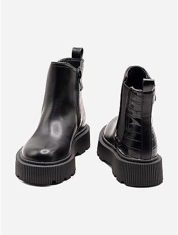 Botines con efecto cocodrilo