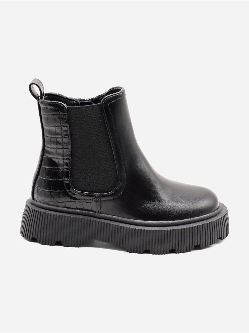 Botines con efecto cocodrilo Negro - Kiabi
