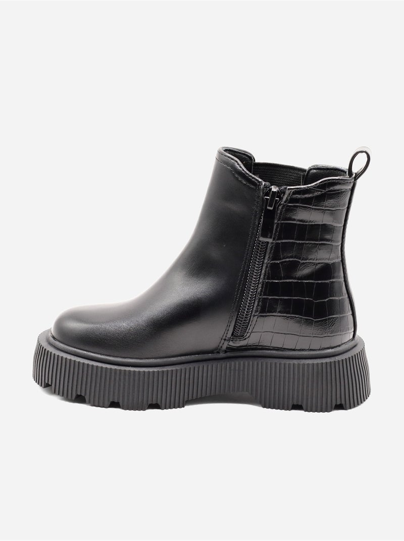 Botines con efecto cocodrilo Negro - Kiabi
