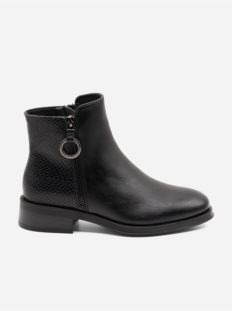 Botines con efecto cocodrilo Negro - Kiabi