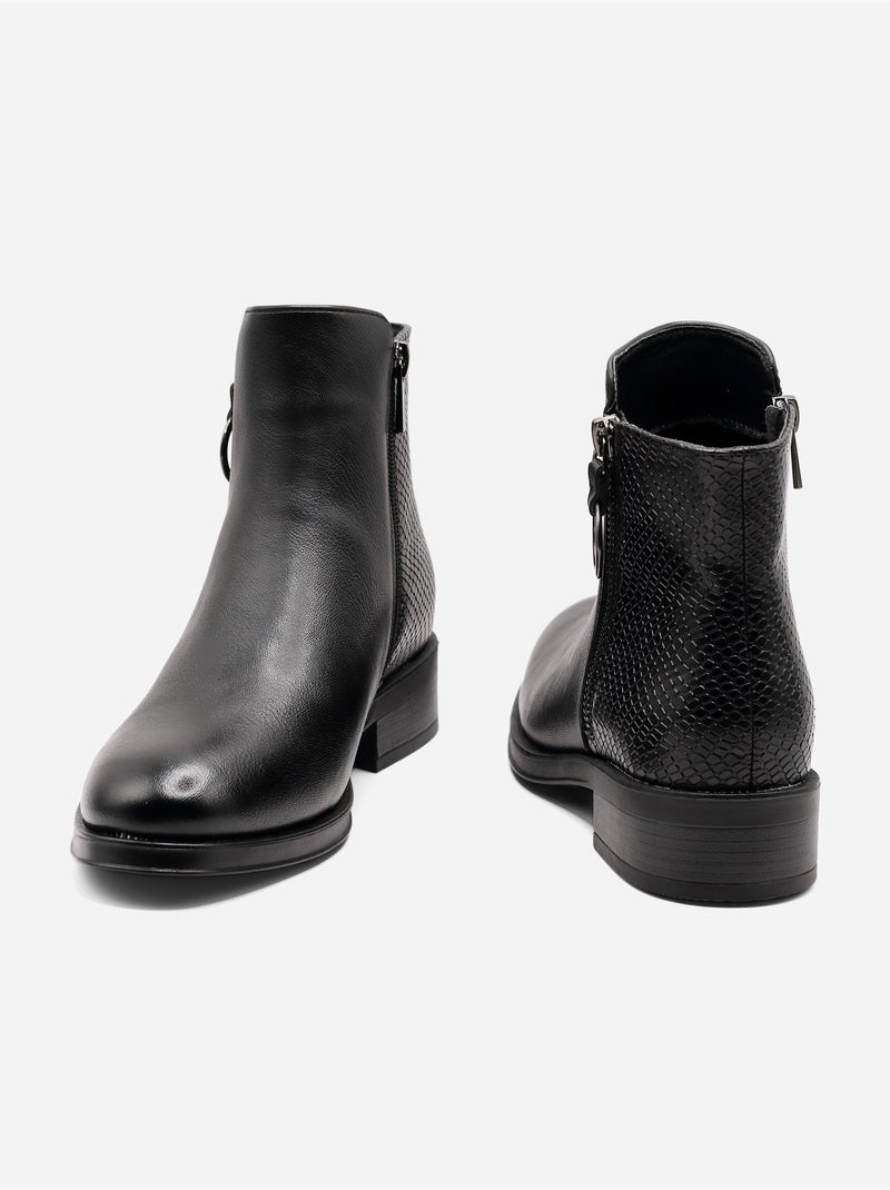 Botines con efecto cocodrilo Negro - Kiabi