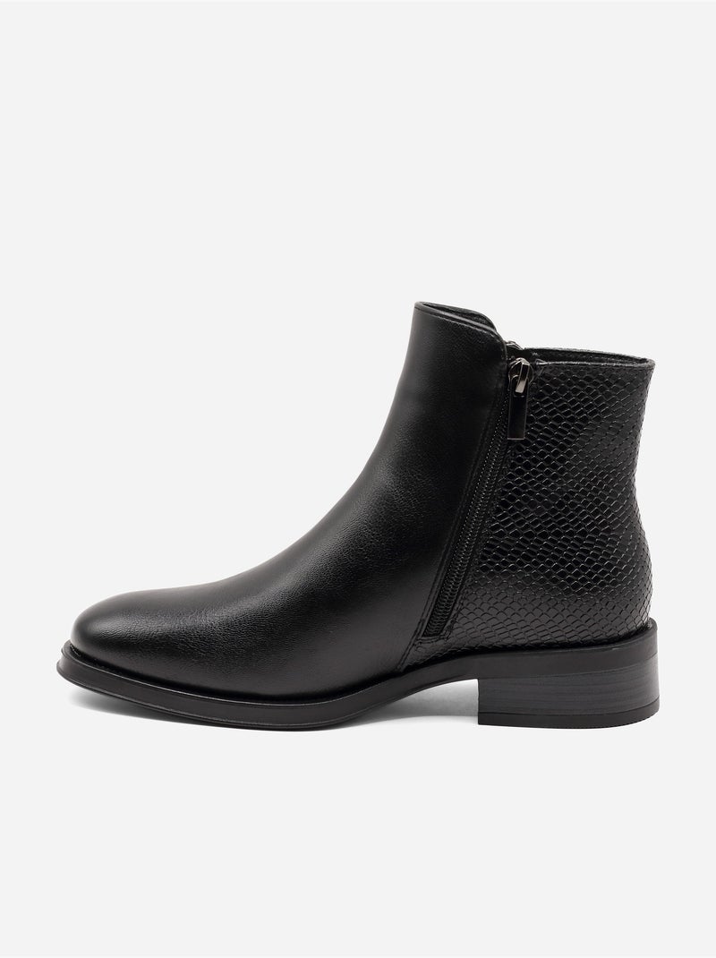Botines con efecto cocodrilo Negro - Kiabi