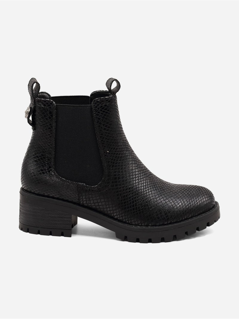 Botines con efecto cocodrilo Negro - Kiabi