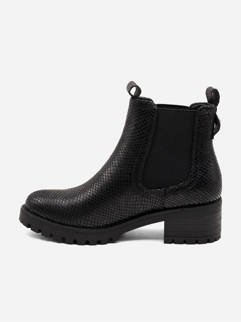 Botines con efecto cocodrilo Negro - Kiabi