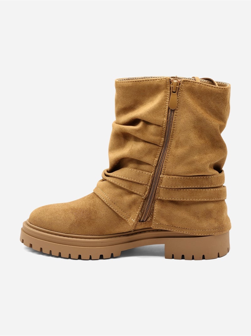 Botines con flecos Camel - Kiabi