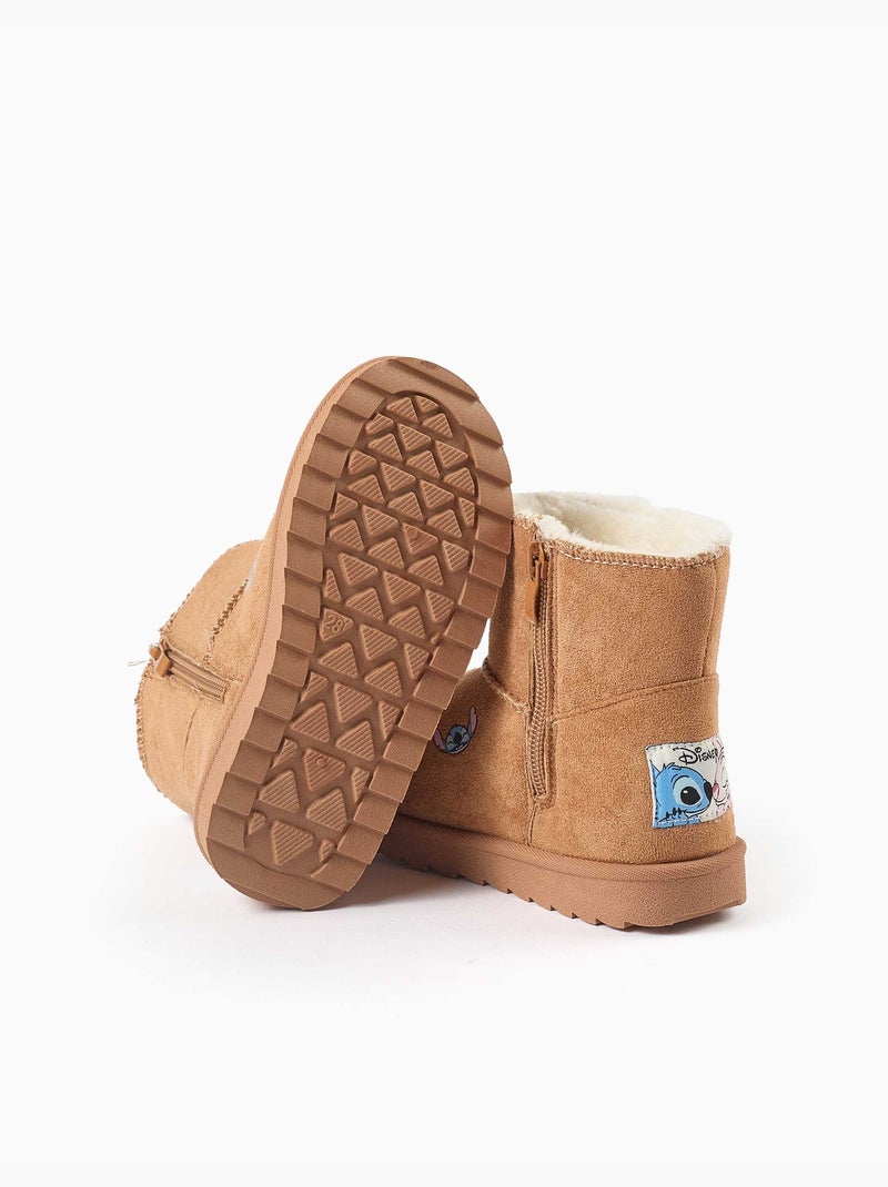 Botines con forro de pelo y estampados de stitch Beige oscuro - Kiabi