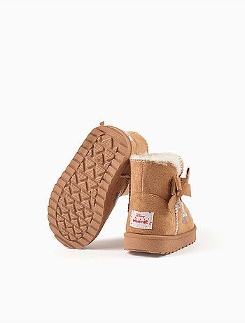 Botines con forro de peluche y estampados de minnie