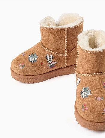 Botines con forro de peluche y estampados de minnie