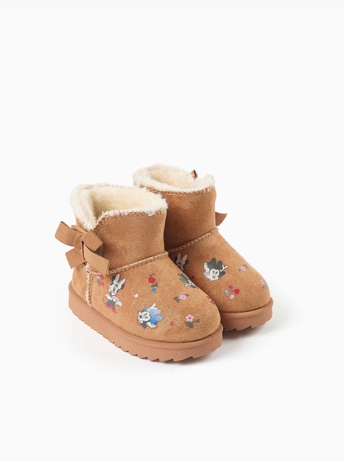 Botines con forro de peluche y estampados de minnie - Kiabi