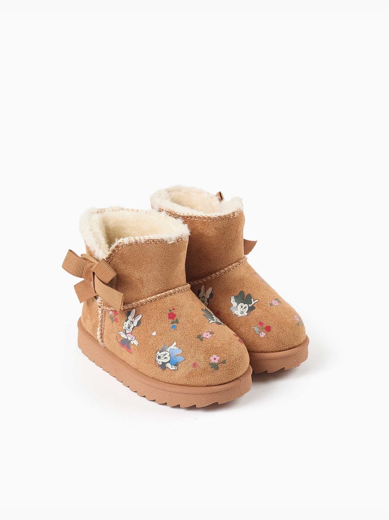 Botines con forro de peluche y estampados de minnie Beige oscuro - Kiabi