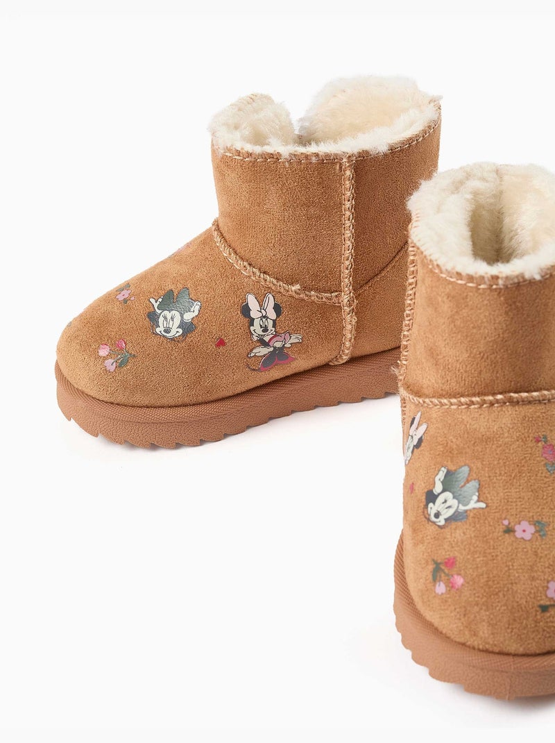 Botines con forro de peluche y estampados de minnie Beige oscuro - Kiabi