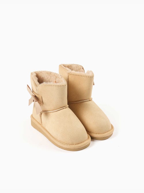 Botines con forro de peluche y lazo - Kiabi Botines con forro de peluche y lazo - Kiabi