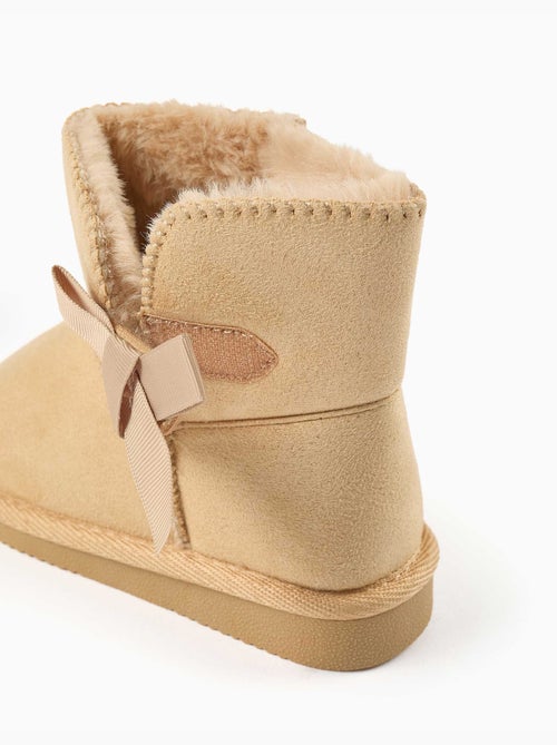Botines con forro de peluche y lazo - Kiabi Botines con forro de peluche y lazo - Kiabi
