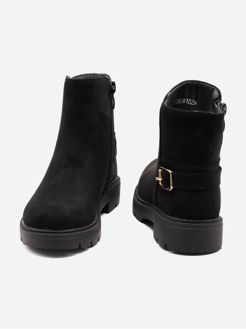 Botines con hebilla Negro - Kiabi