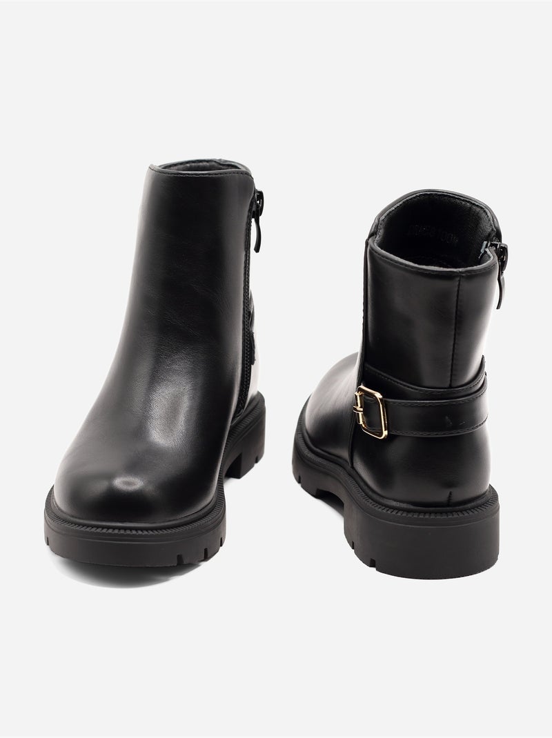 Botines con hebilla Negro - Kiabi