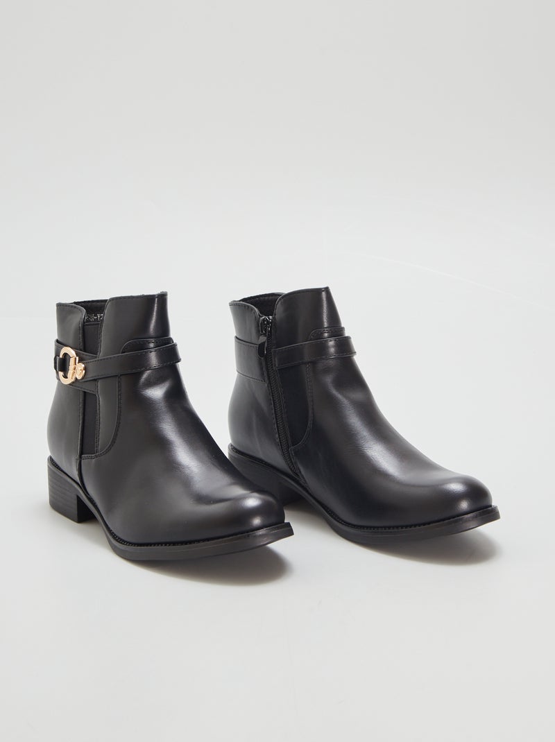 Botines con hebillas de fantasía NEGRO - Kiabi