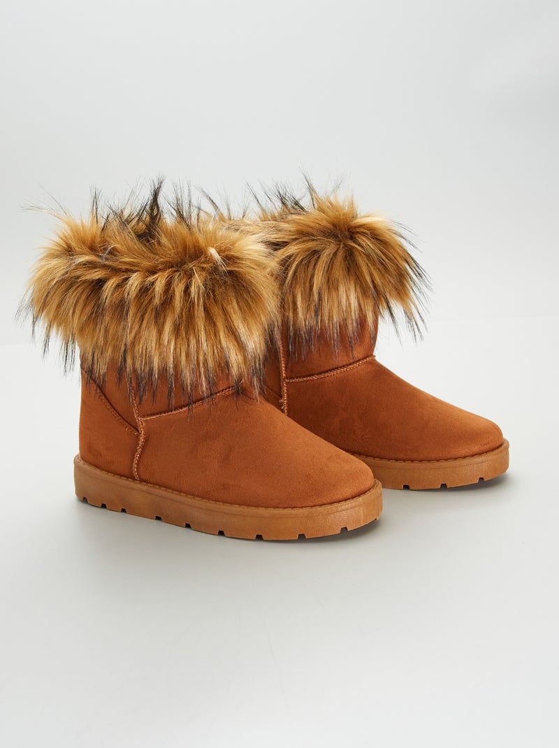 Botines con interior forrado MARRON - Kiabi
