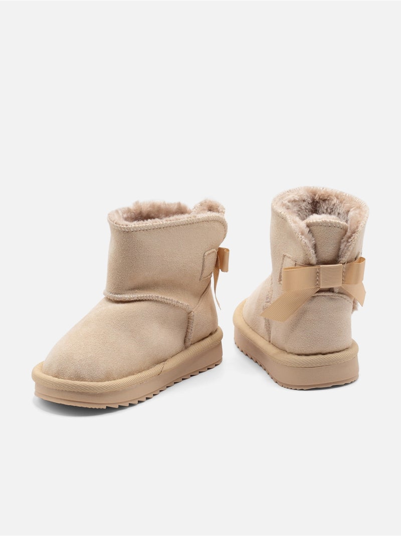 Botines con lazos Beige - Kiabi