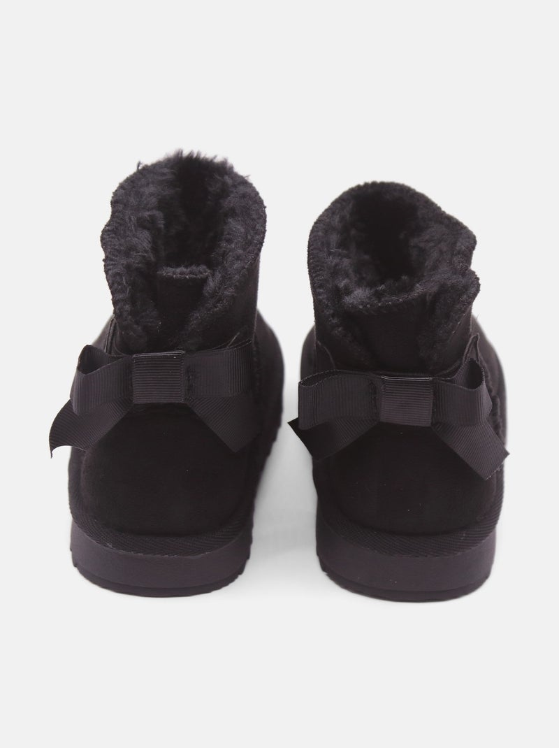 Botines con lazos Negro - Kiabi