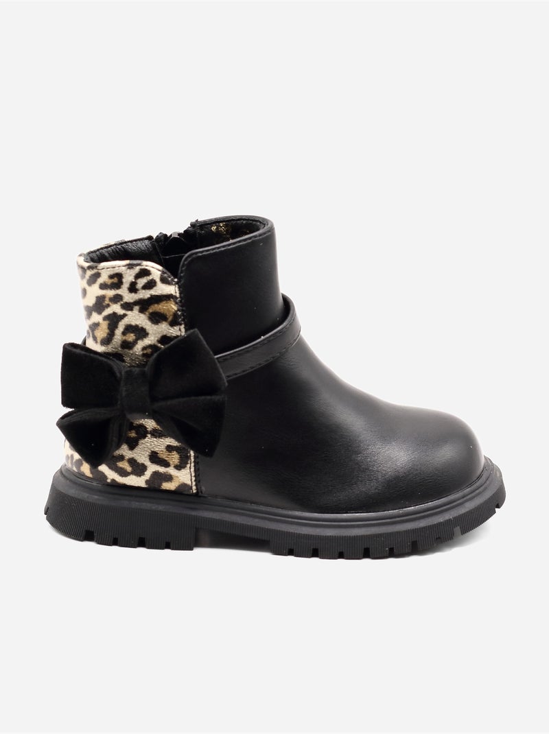 Botines con lazos Negro - Kiabi