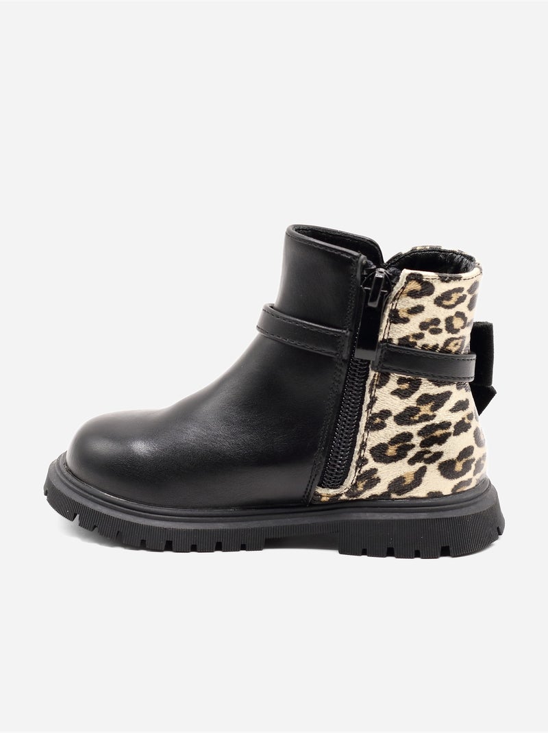 Botines con lazos Negro - Kiabi