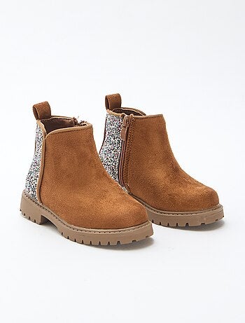 Botines con lentejuelas en antelina