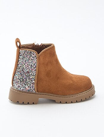 Botines con lentejuelas en antelina