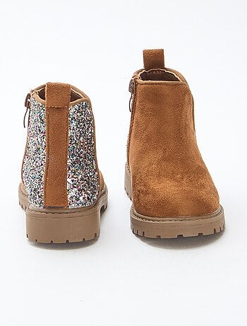Botines con lentejuelas en antelina