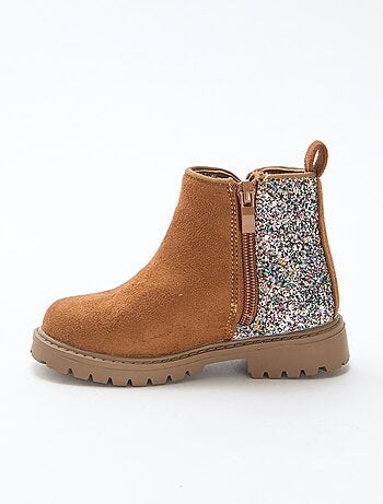 Botines con lentejuelas en antelina