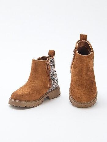 Botines con lentejuelas en antelina