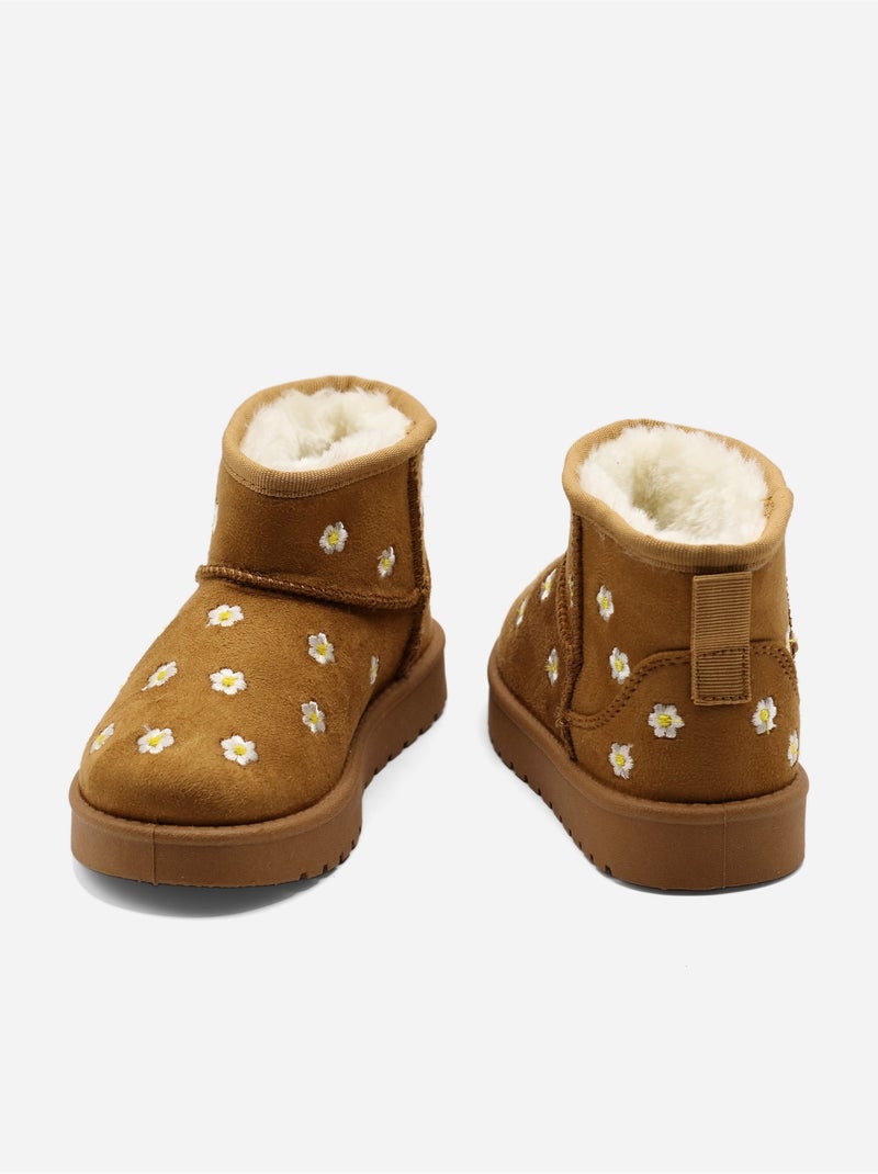 Botines con motivos florales Camel - Kiabi