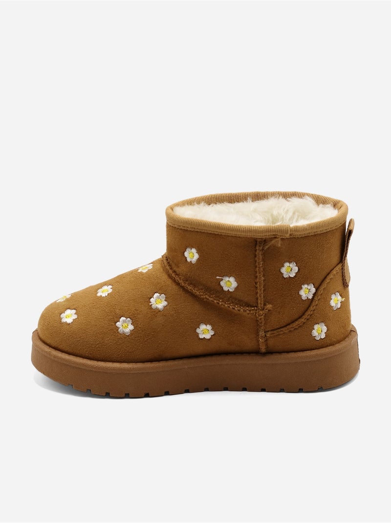 Botines con motivos florales Camel - Kiabi